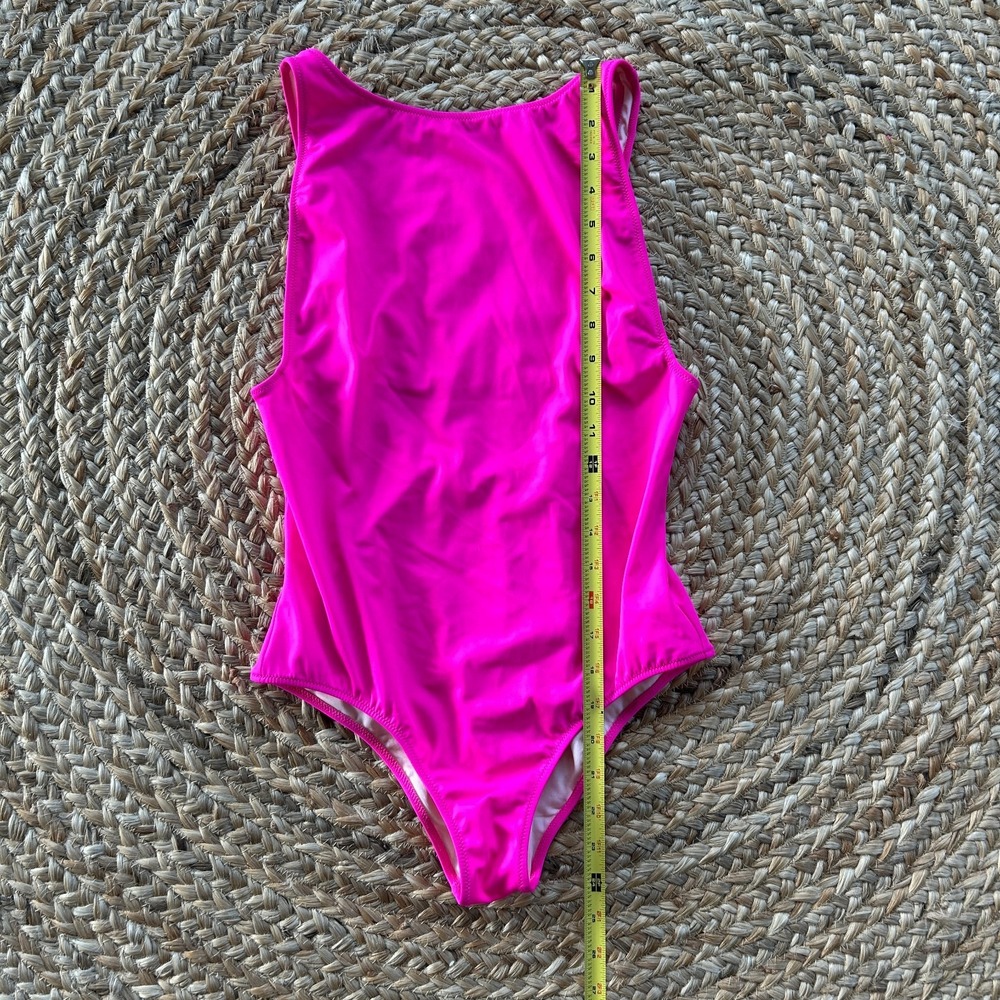 Victoria's Secret Swimsuit Size Small One-piece Hot Pink Scoop back Square Neck - Picture 7 of 8
